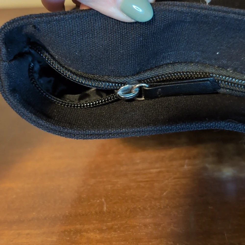 Victoria's Secret Sequin Black & Silver Classic Logo Travel Tote Zipper Top - Picture 9 of 11